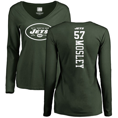 New York Jets Green Women C.J. Mosley Backer NFL Football #57 Long Sleeve T Shirt